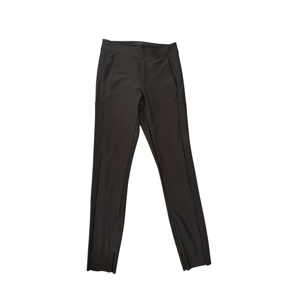 Athleta Stellar Trouser Womens 4T Gray Slim Leg Ankle Zip Commuter Pants